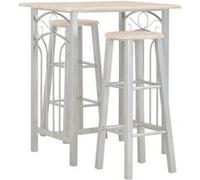 Ensemble De Bar 3 Pcs Bois Et Acier Multicolore