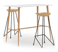 Ensemble de Bar 3 pcs Noir Meubles de Pub Mobilier de Bistrot Comptoir vidaXL