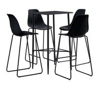 Ensemble de Bar 3 pcs Plastique Noir Mobilier Jardin Comptoir Bistrot vidaXL
