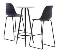 vidaXL Ensemble de bar 3 pcs Plastique Noir