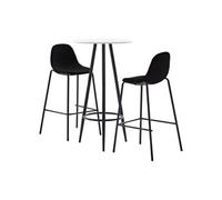 Ensemble de Bar 3 pcs Tissu Noir Mobilier Comptoir Pub Bistrot Maison vidaXL