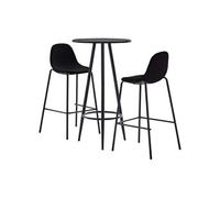 Vidaxl Ensemble De Bar 3 Pcs Tissu Noir