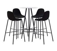 Ensemble de Bar 3 pcs Tissu Noir Mobilier Comptoir Pub Bistrot Maison vidaXL