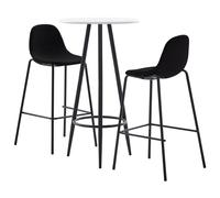 Ensemble de Bar 3 pcs Tissu Noir Mobilier Comptoir Pub Bistrot Maison vidaXL