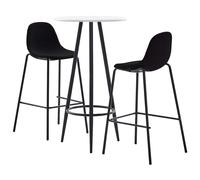 vidaXL Ensemble de bar 3 pcs en tissu Noir