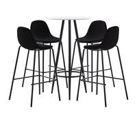 Vidaxl Ensemble De Bar 5 Pcs Tissu Gris Foncé Gris