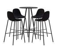 Ensemble de Bar 3 pcs Tissu Noir Mobilier Pub Comptoir Bistrot Maison vidaXL