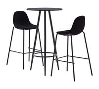 Vidaxl Ensemble De Bar 3 Pcs Tissu Noir