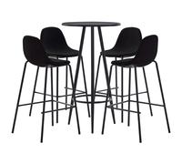 Ensemble de Bar 3 pcs Tissu Noir Mobilier Pub Comptoir Bistrot Maison vidaXL