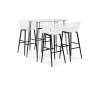 vidaXL Ensemble de bar 5 pcs Blanc