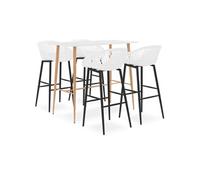 Vidaxl Ensemble De Bar 5 Pcs Blanc Blanc