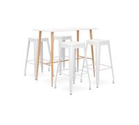 Ensemble de Bar 7 pcs Noir Table et Chaises de Pub Comptoir Bistrot vidaXL