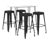 Ensemble de bar 5 pcs Blanc et noir