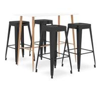 Ensemble de bar 5 pcs Blanc et noir Blanc G