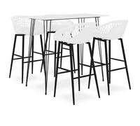 Ensemble de Bar 5 pcs Blanc Meubles de Comptoir Mobilier de Bistrot Pub vidaXL