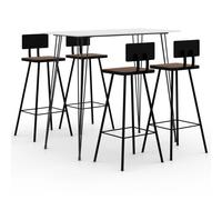 Ensemble de Bar 5 pcs Blanc Mobilier de Bistrot Meubles de Pub Comptoir vidaXL