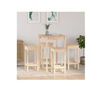 Ensemble de bar 5 pcs Bois de pin massif