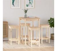 Vidaxl Ensemble De Bar 5 Pcs Bois De Pin Massif Marron