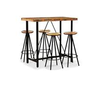 Ensemble de bar 5 pcs Bois de récupération massif Brun G