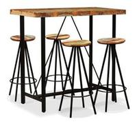 Ensemble de Bar 3 pcs Bois de Récupération Massif Tabourets Table vidaXL