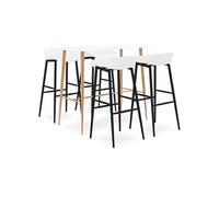 Ensemble de Bar 5 pcs Meubles de Pub Ensemble de Comptoir Table et Chaises de Bistrot Mobilier de Bar Maison Intérieur Restaurant Blanc