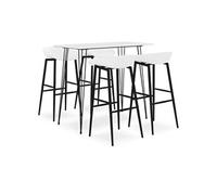 Ensemble de Bar 5 pcs Mobilier de Bistrot Meubles de Pub Ensemble de Comptoir Table et Chaises de Bar Restaurant Maison Intérieur Blanc