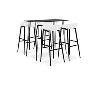 vidaXL Ensemble de bar 5 pcs Noir et blanc