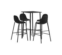Table haute vidaXL Ensemble de bar 5 pcs Tissu Noir
