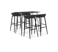 Vidaxl Ensemble De Bar 5 Pcs Noir Noir