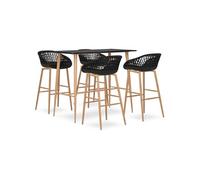 vidaXL Ensemble de bar Table et chaises de bistrot 3057462 5 pcs Noir