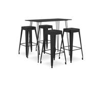 Vidaxl Ensemble De Bar 5 Pcs Noir Noir
