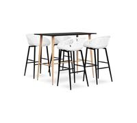 Vidaxl Ensemble De Bar 5 Pcs Noir Et Blanc Noir