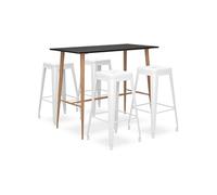 Vidaxl Ensemble De Bar 5 Pcs Noir Et Blanc Multicolore