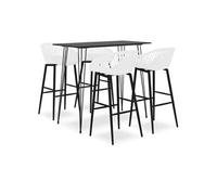 Ensemble de Bar 5 pcs Blanc Meubles de Comptoir Mobilier de Bistrot Pub vidaXL