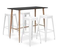 Vidaxl Ensemble De Bar 5 Pcs Noir Et Blanc Multicolore