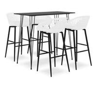 vidaXL Ensemble de bar 5 pcs Noir et blanc