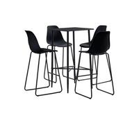 Ensemble de Bar 3 pcs Plastique Noir Mobilier Jardin Comptoir Bistrot vidaXL