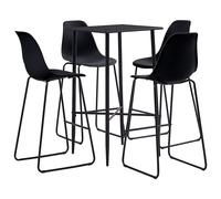 Ensemble de Bar 5 pcs Plastique Noir Mobilier Jardin Comptoir Bistrot vidaXL