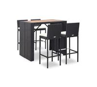 Bois d'Acacia Ensemble de Bar 5 pcs Résine Tressée Salon de Jardin vidaXL