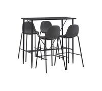 Ensemble De Bar 5 Pcs Tissu Gris Foncé Gris