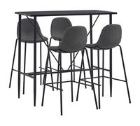 Ensemble De Bar 5 Pcs Tissu Gris Foncé Gris