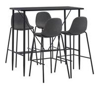 Ensemble de Bar 5 pcs Mobilier de Bistrot Meubles de Comptoir Table et Chaises de Pub Jardin Cuisine Maison Restaurant Tissu Gris Foncé