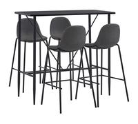Ensemble de Bar 5 pcs Tissu Gris Foncé Mobilier Comptoir Bistrot Jardin vidaXL
