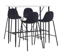 Ensemble de Bar 5 pcs Mobilier de Bistrot Table et Chaises de Pub Meubles de Comptoir Jardin Restaurant Cuisine Maison Tissu Noir