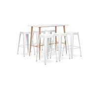 Ensemble de Bar 7 pcs Noir Table et Chaises de Pub Comptoir Bistrot vidaXL