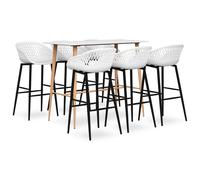 Ensemble de Bar 7 pcs Blanc Meubles Mobilier de Comptoir Bistro Pub vidaXL