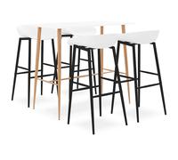 Ensemble de Bar 7 pcs Blanc Meubles Mobilier de Comptoir Pub Bistro vidaXL