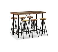 Ensemble de bar 7 pcs Bois massif recyclé