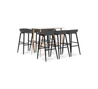 Ensemble de Bar 7 pcs Meubles de Pub Ensemble de Comptoir Mobilier de Bar Table et Chaises de Bistrot Maison Restaurant Intérieur Blanc et Gris