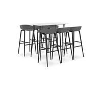 vidaXL Ensemble de bar 7 pcs Blanc et gris